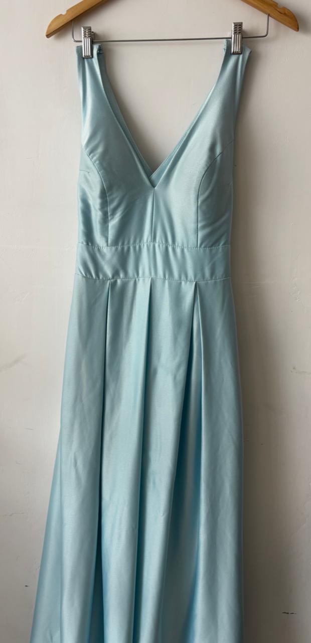 Vestido longo azul-claro