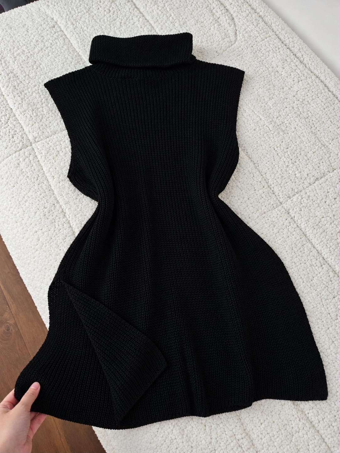 Colete preto alongado