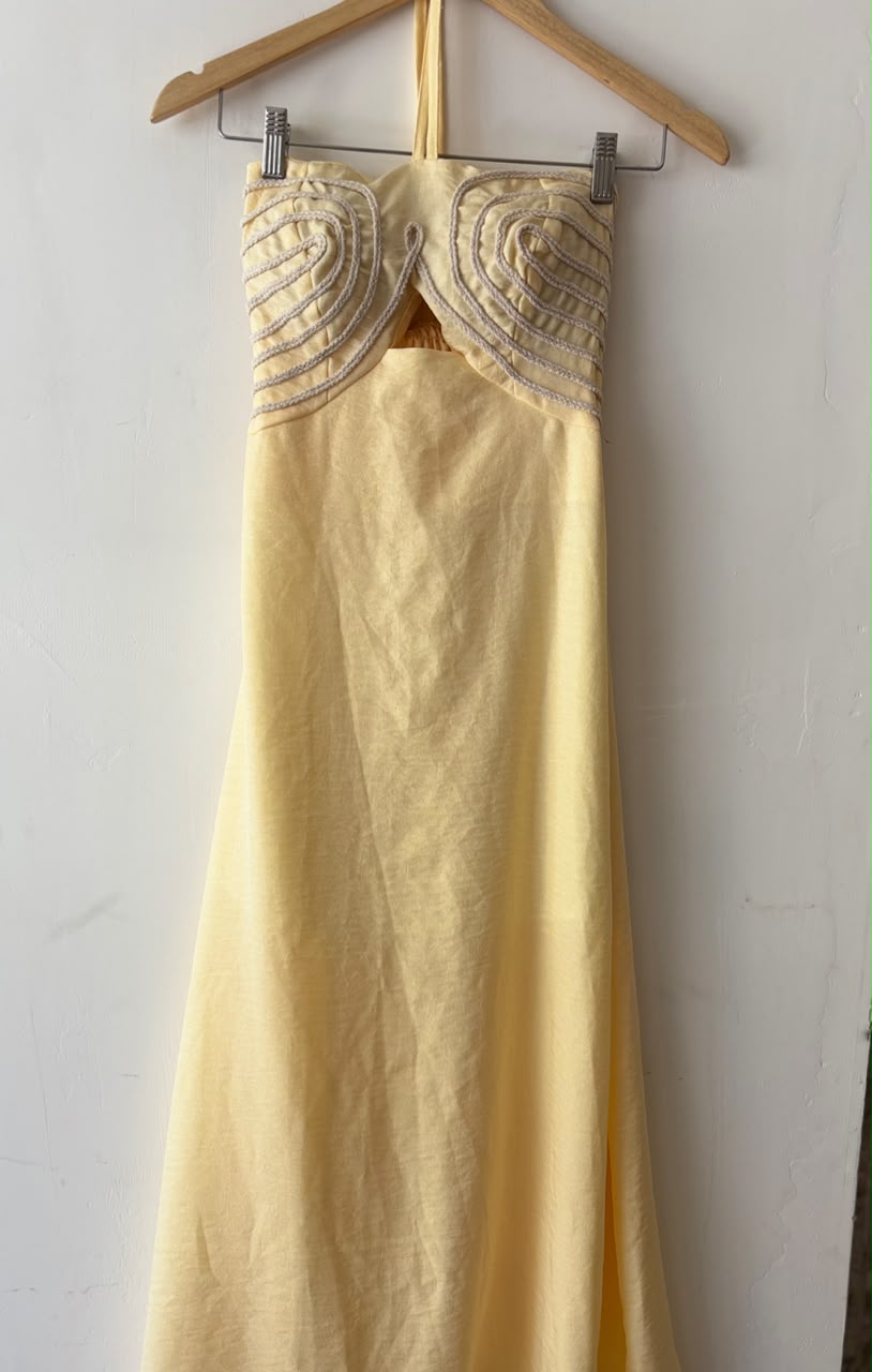 Vestido longo amarelo