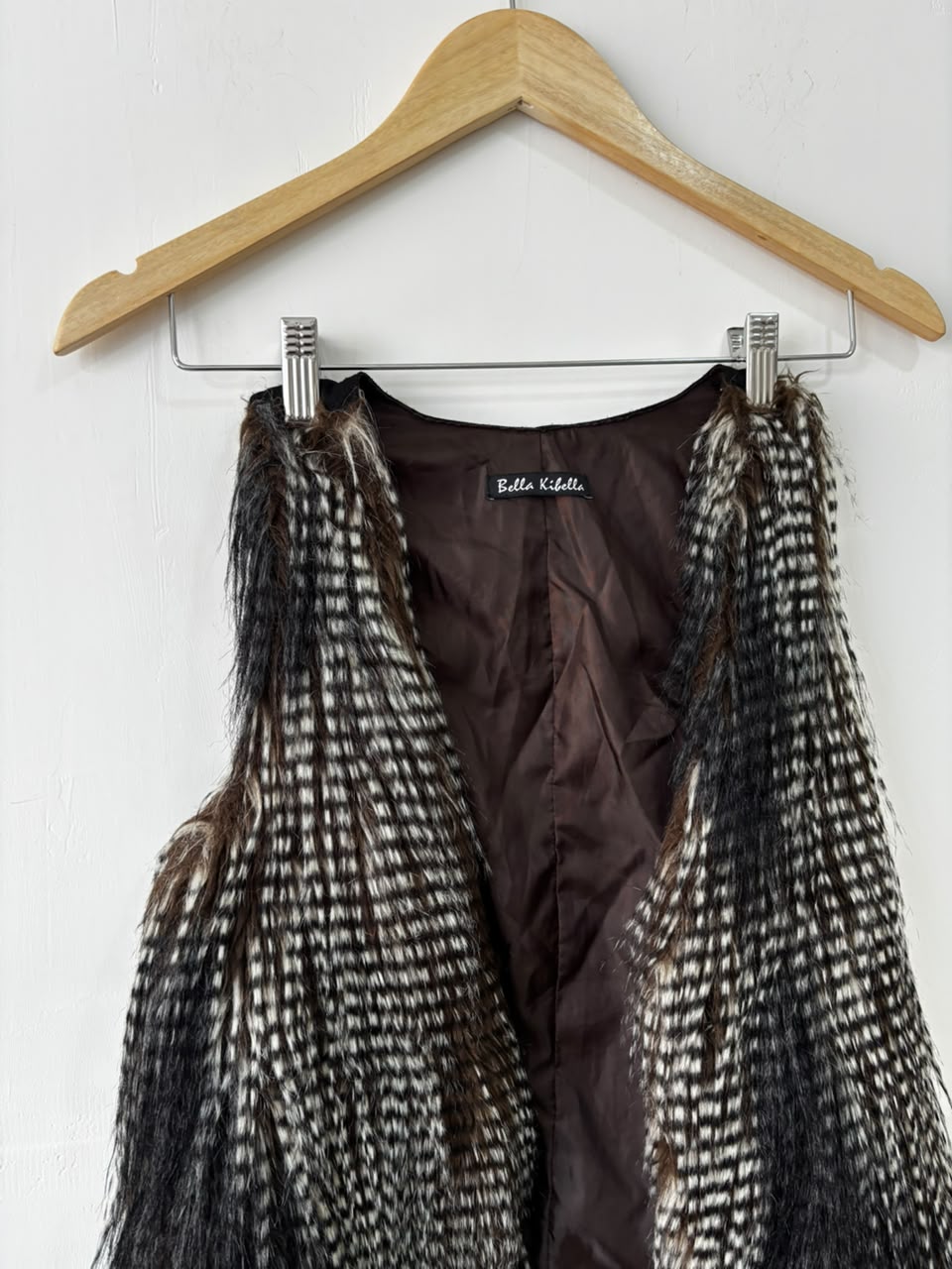 Colete tweed preto e branco