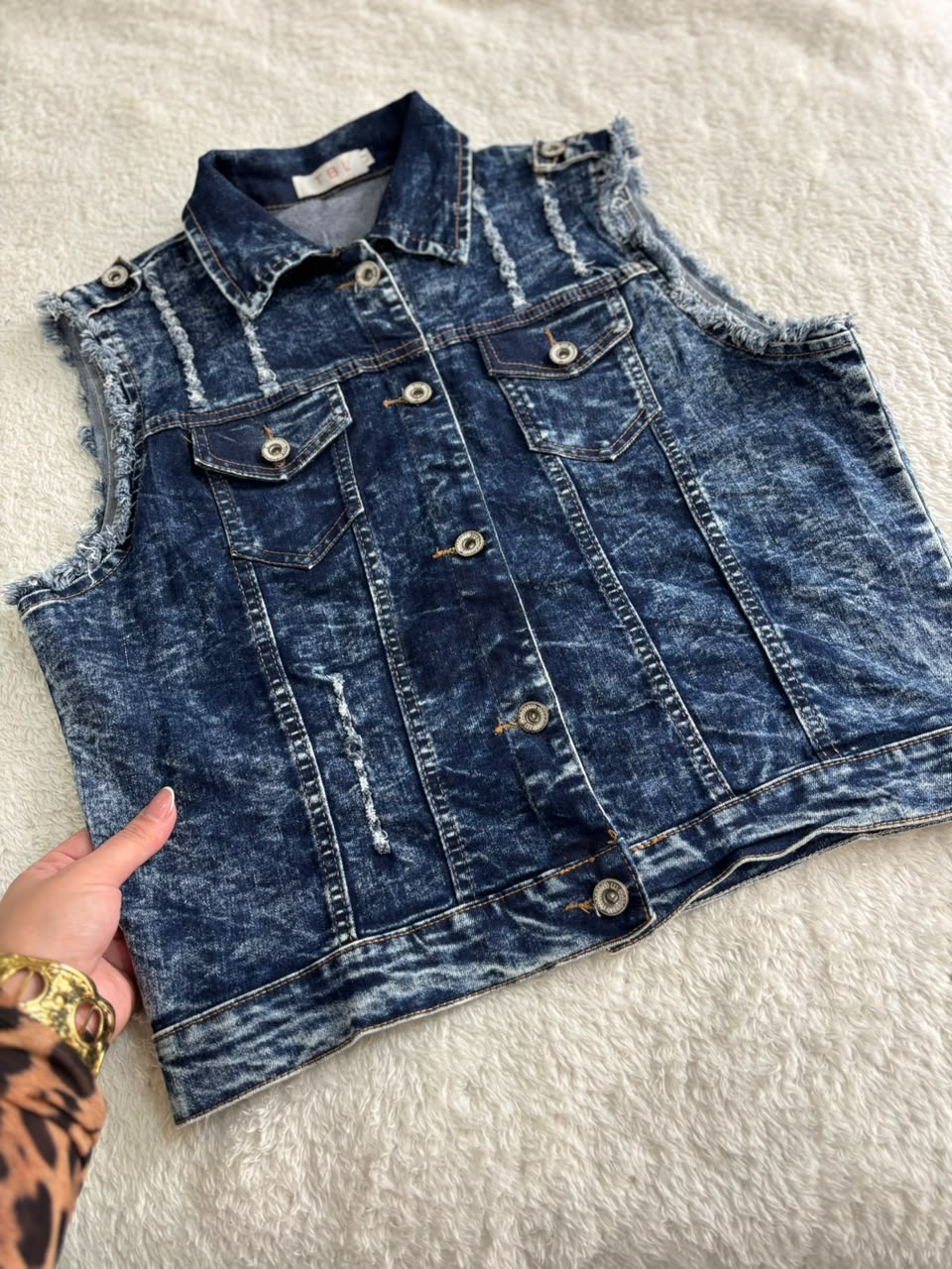 Colete jeans azul