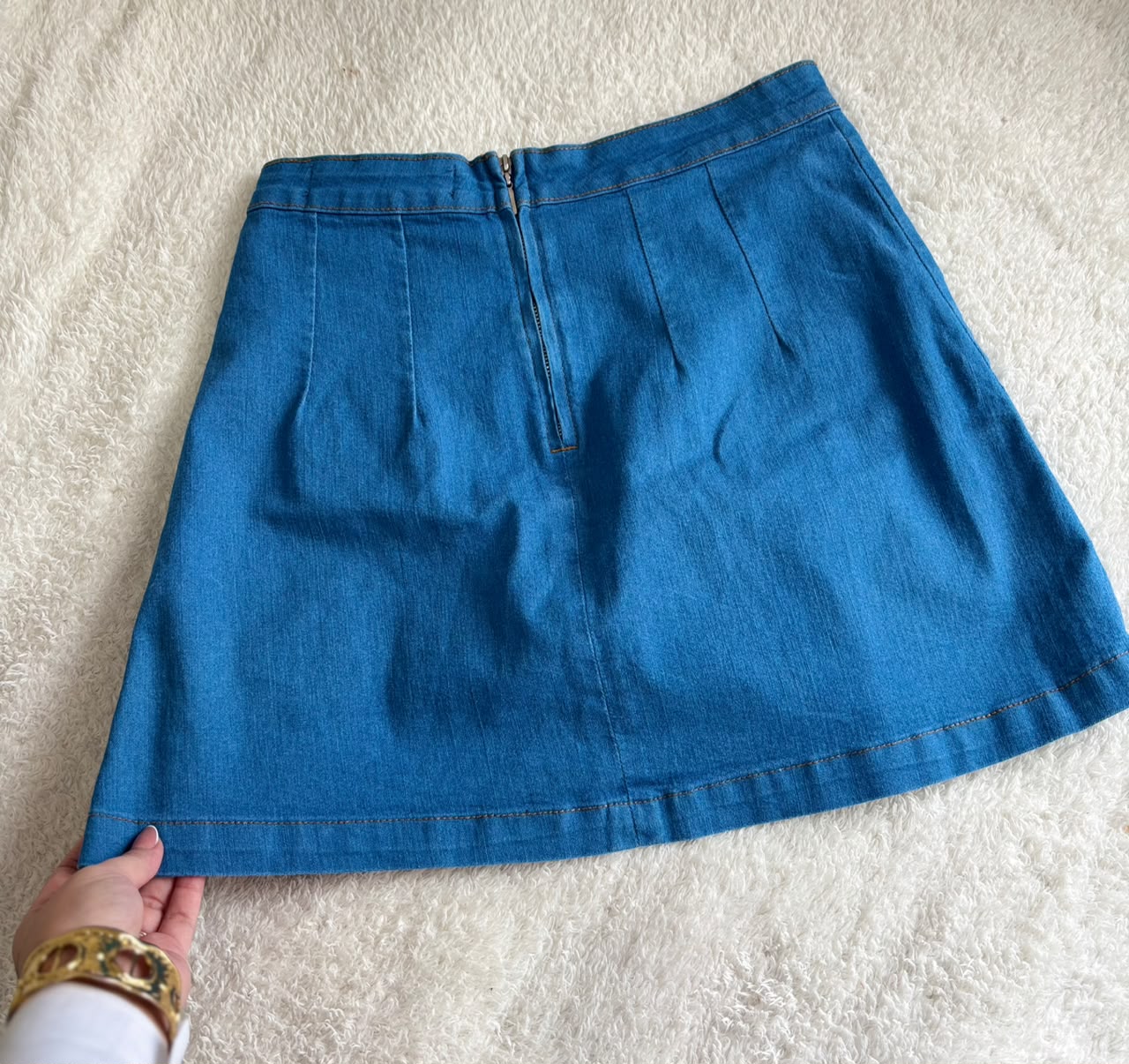 Saia jeans evasê