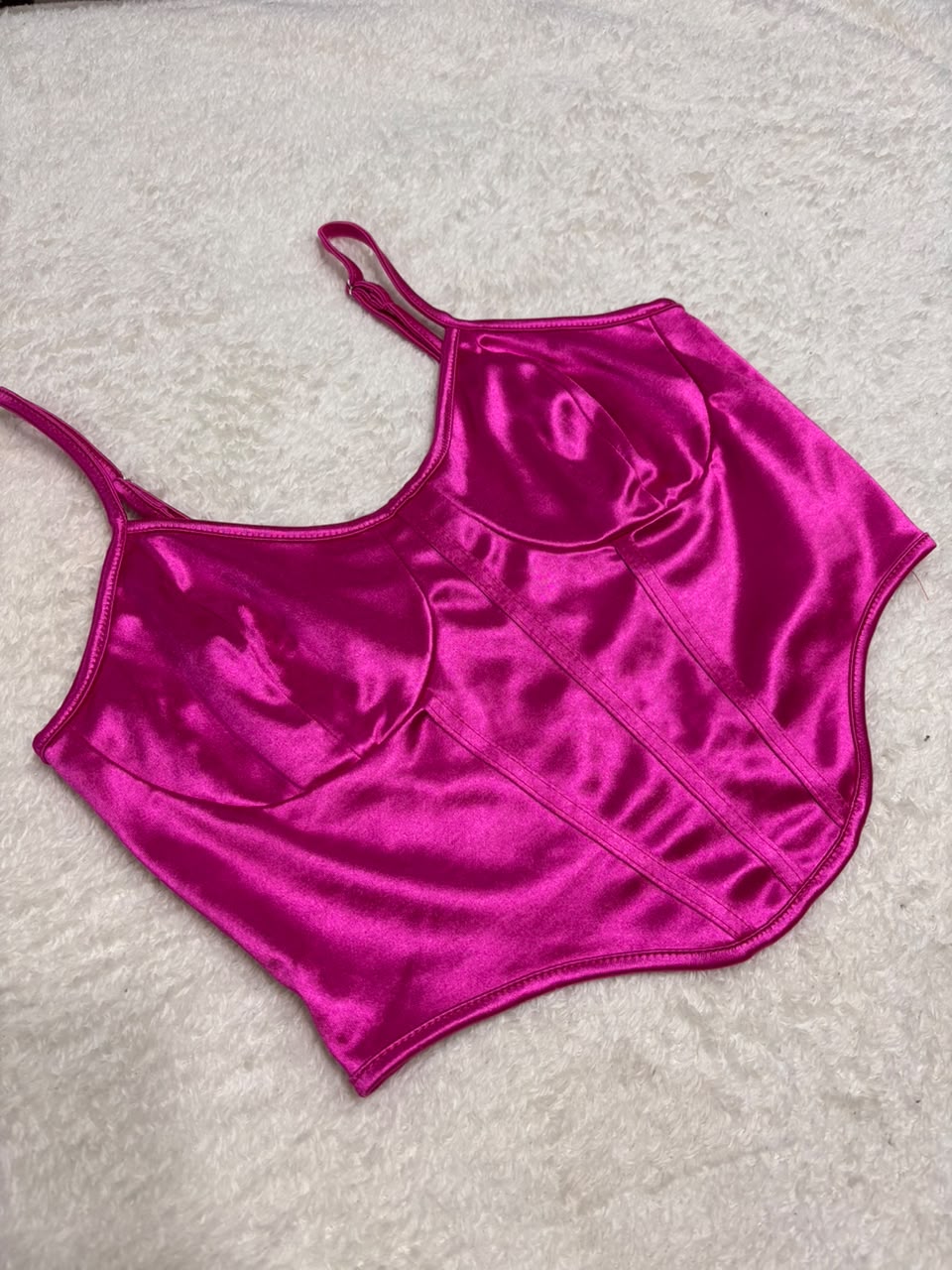 Cropped rosa acetinado