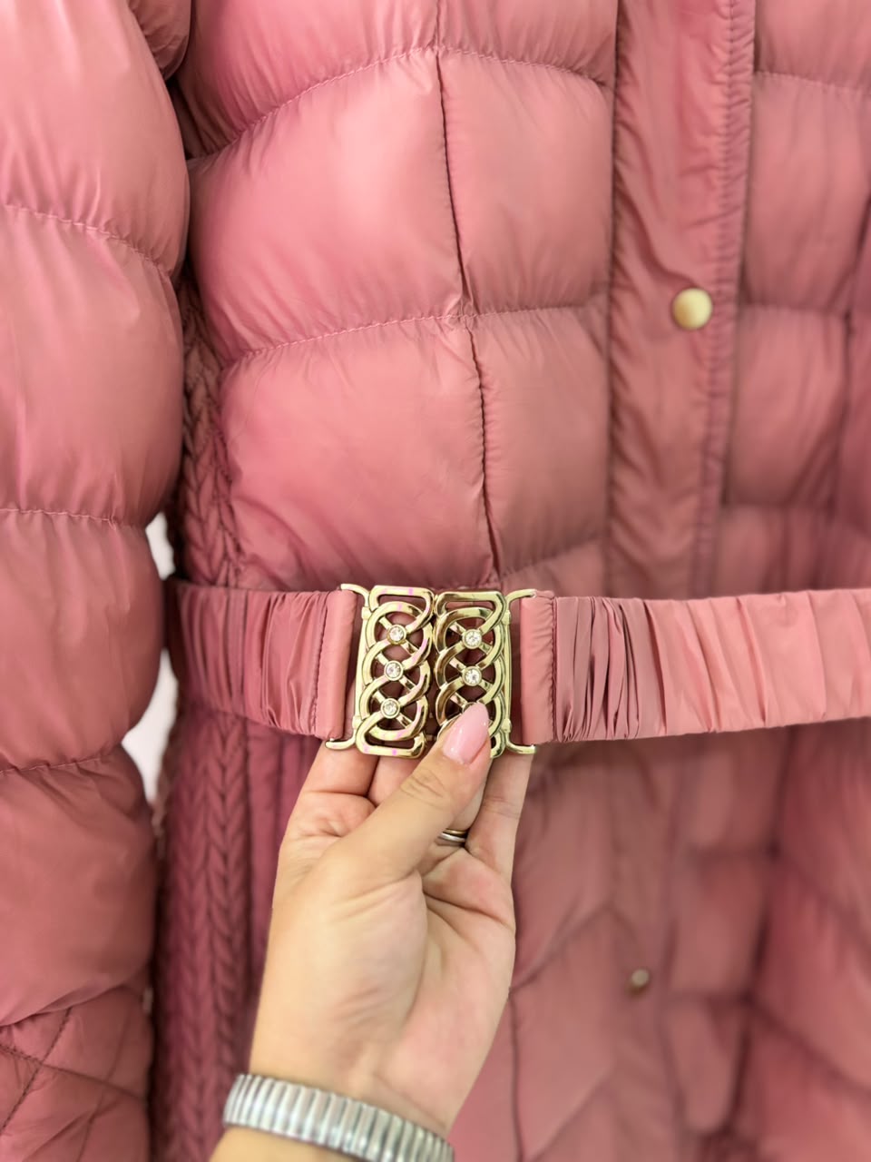 Casaco puffer rosa